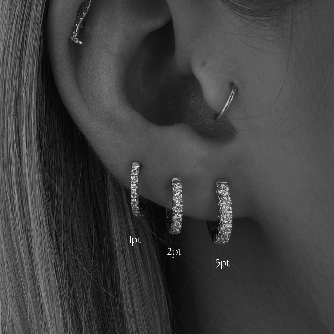 Petite 2pt Diamond Huggie Earrings