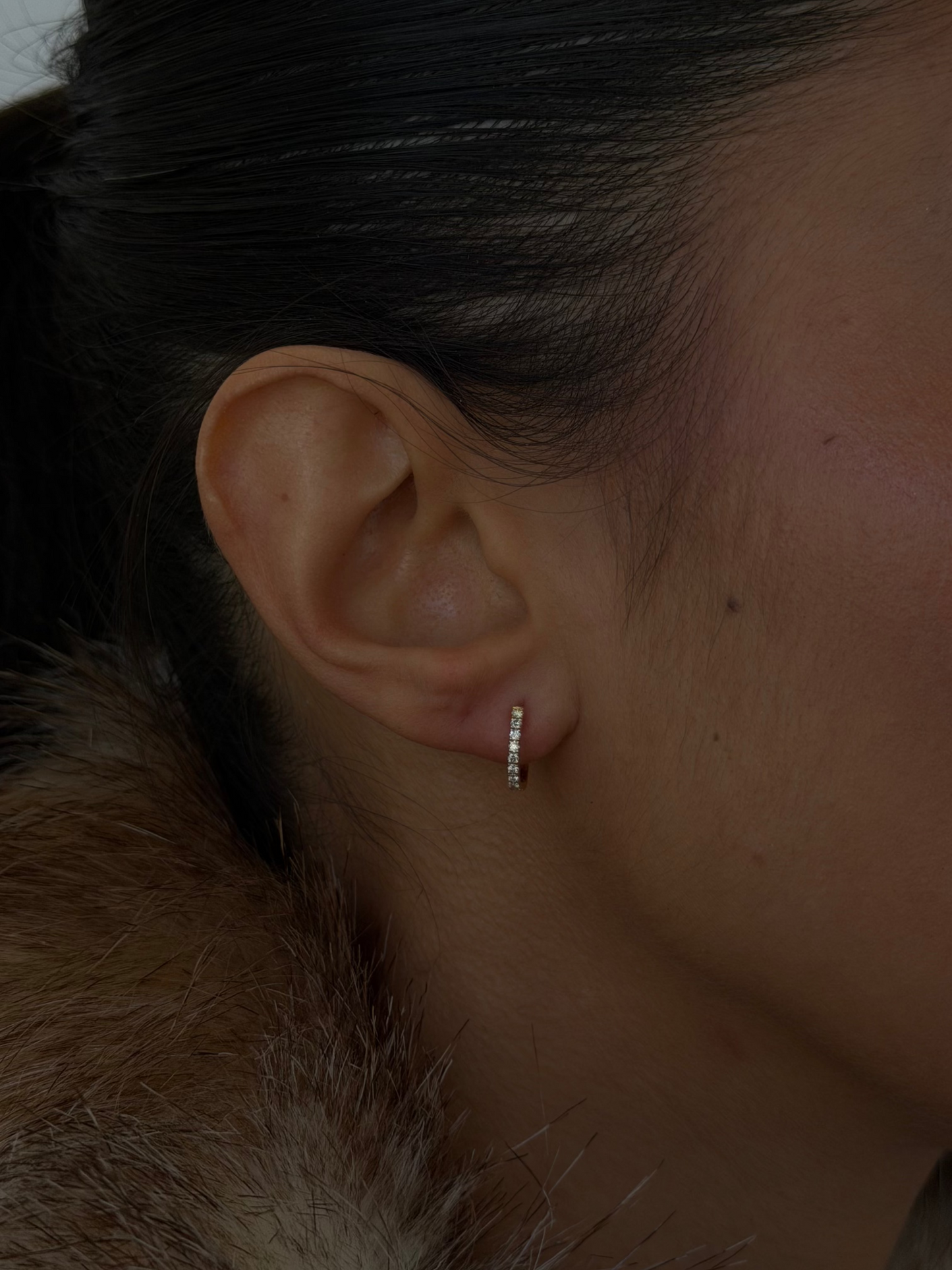 Petite 1pt Diamond Huggie Earrings
