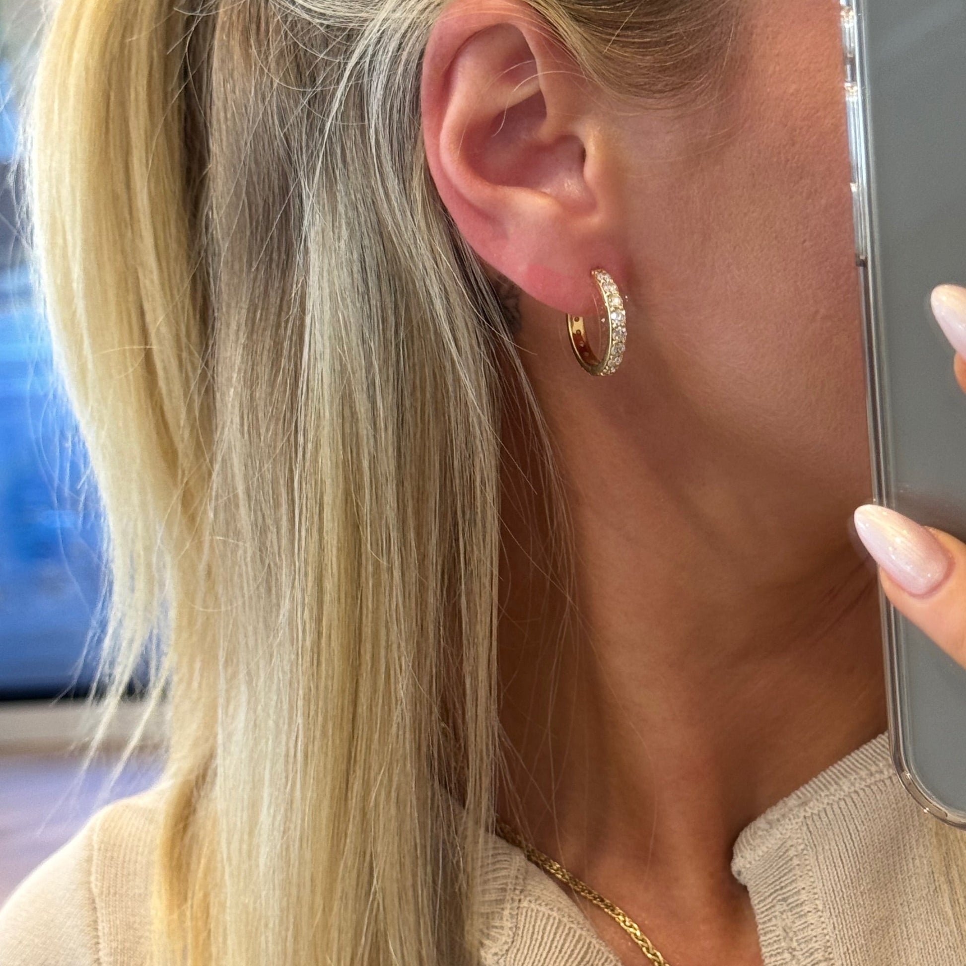 0.10ct Round Brilliant Cut Diamond Set Hoops