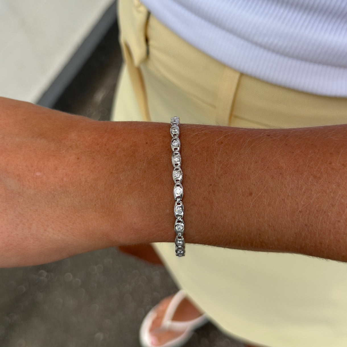 1.50ct Hammer Set Diamond Bold Bracelet