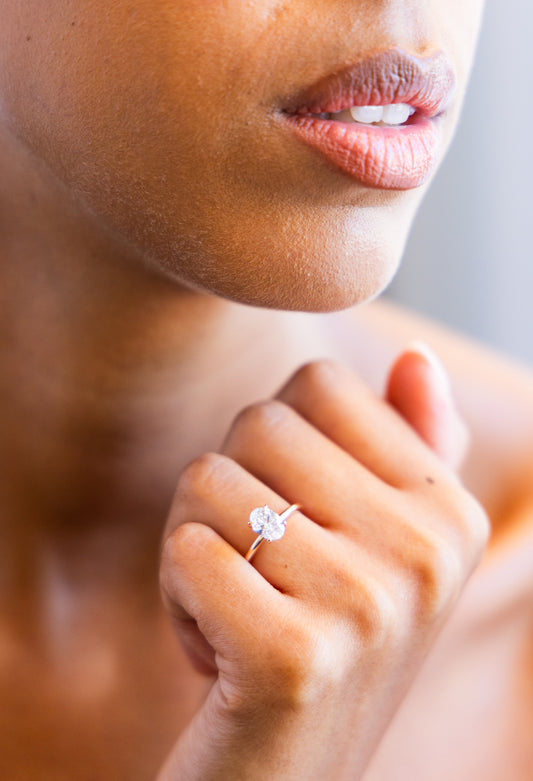 1.01ct Oval Diamond Solitaire Engagement Ring