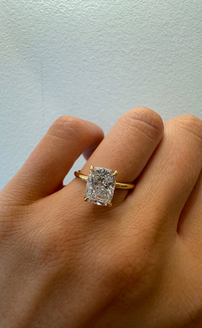 Signature Solitaire Engagement Ring with Cushion Cut Diamond