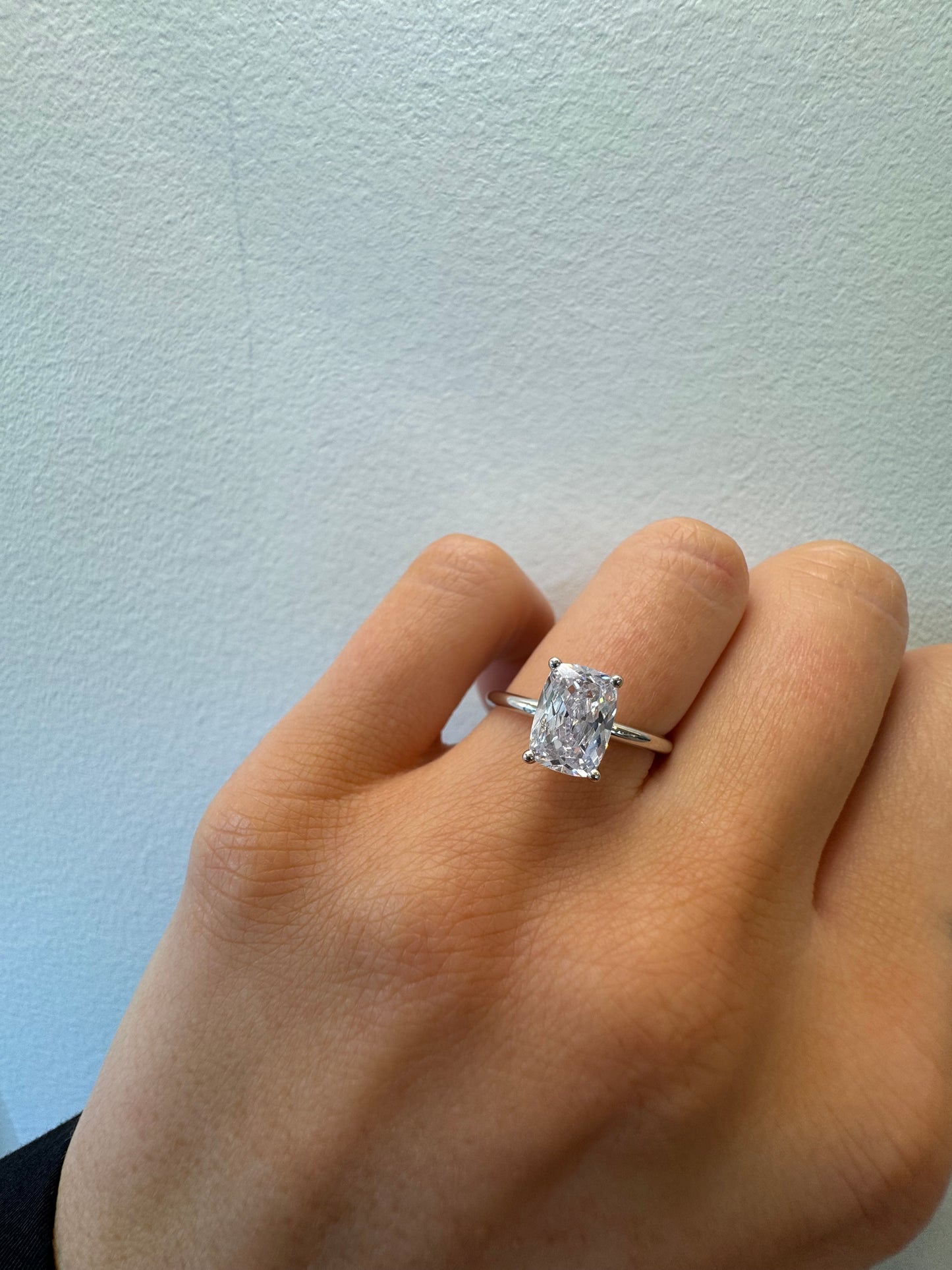 Hidden Halo Signature Solitaire Engagement Ring with Cushion Cut Diamond