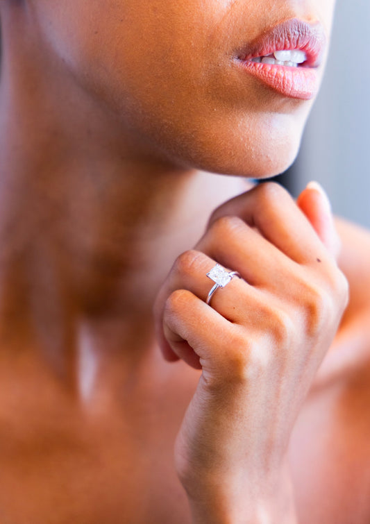 1.56ct Radiant Cut Diamond Solitaire Engagement Ring