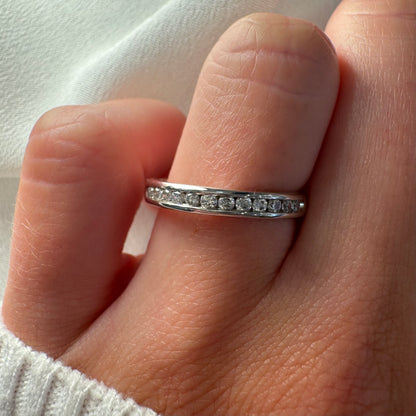 Bead Set Band With 0.01ct Round Brilliant Cut Diamonds