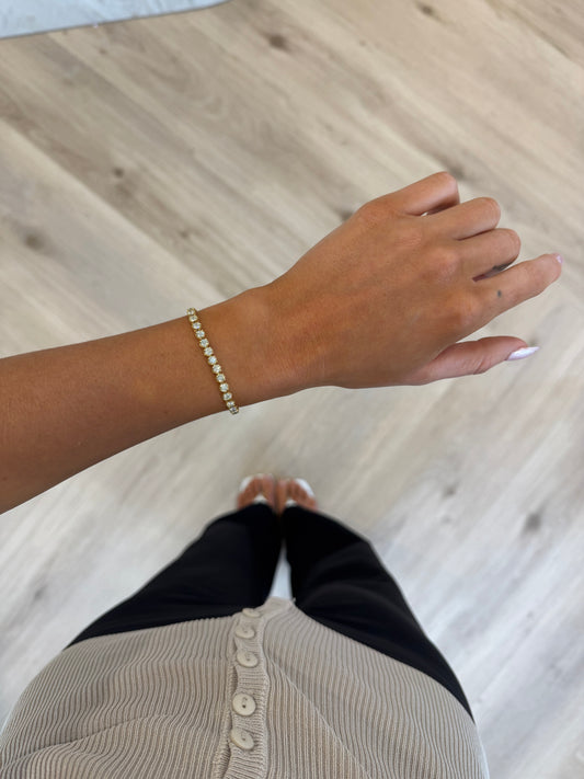 Half Bezel Set Diamond Tennis Bracelet