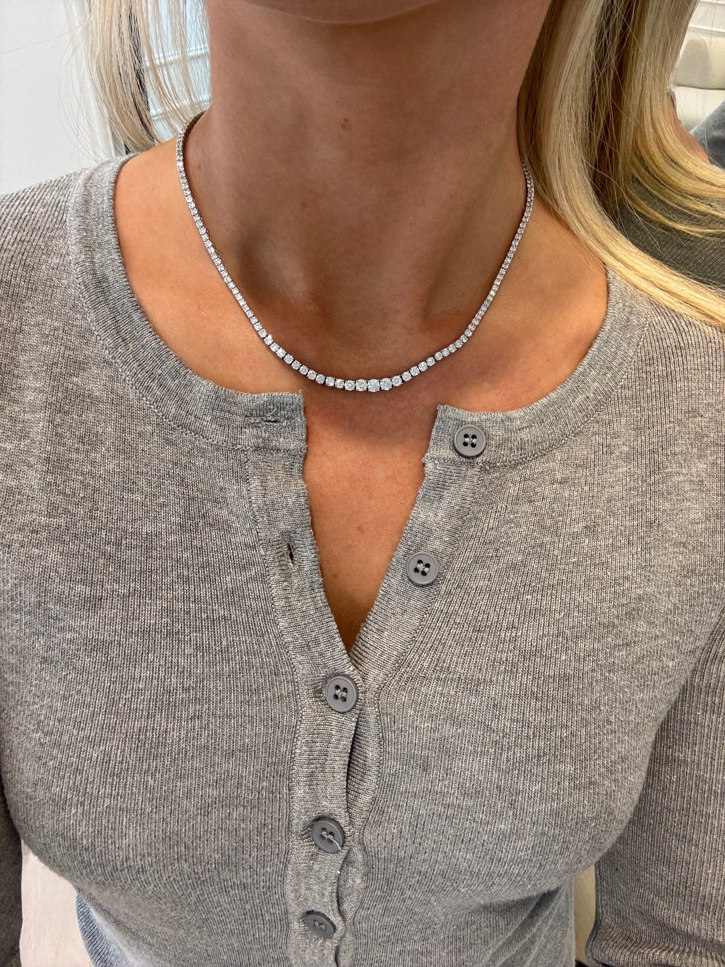 14 ct. tw. Graduated Diamond Tennis Necklace