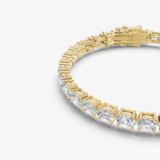 9.00ct Total Diamond Weight East-West Oval Tennis Bracelet