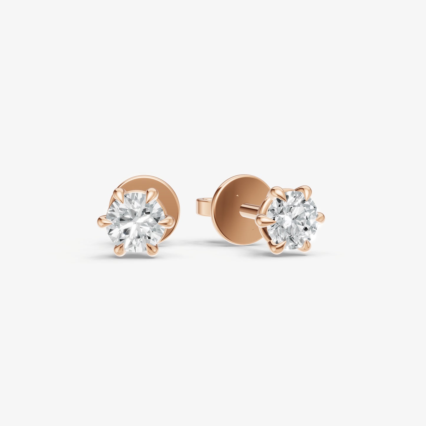 0.50ct Total Diamond Weight 6-Claw Diamond Stud Earrings