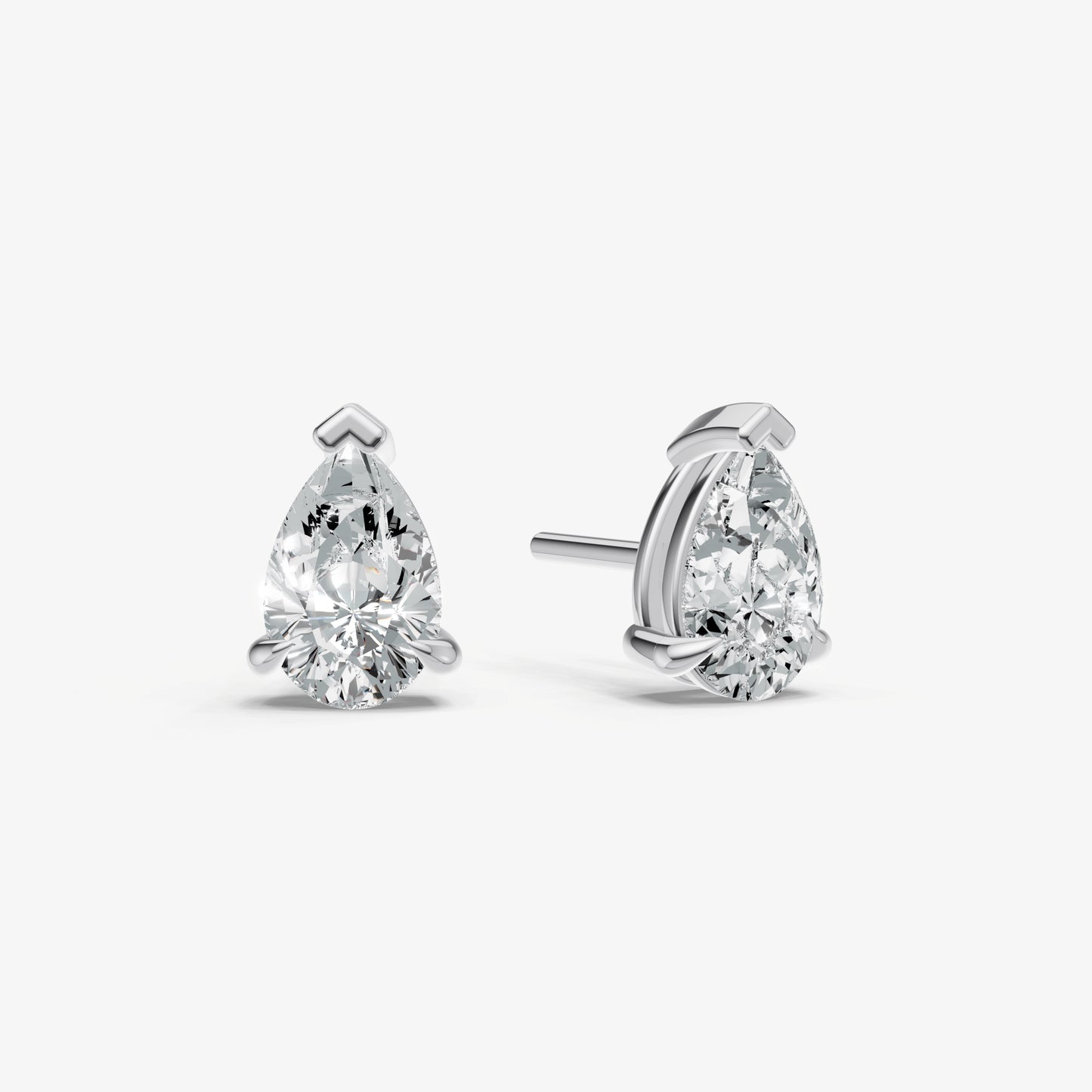 2.00ct Total Diamond Weight Pear Diamond Stud Earrings