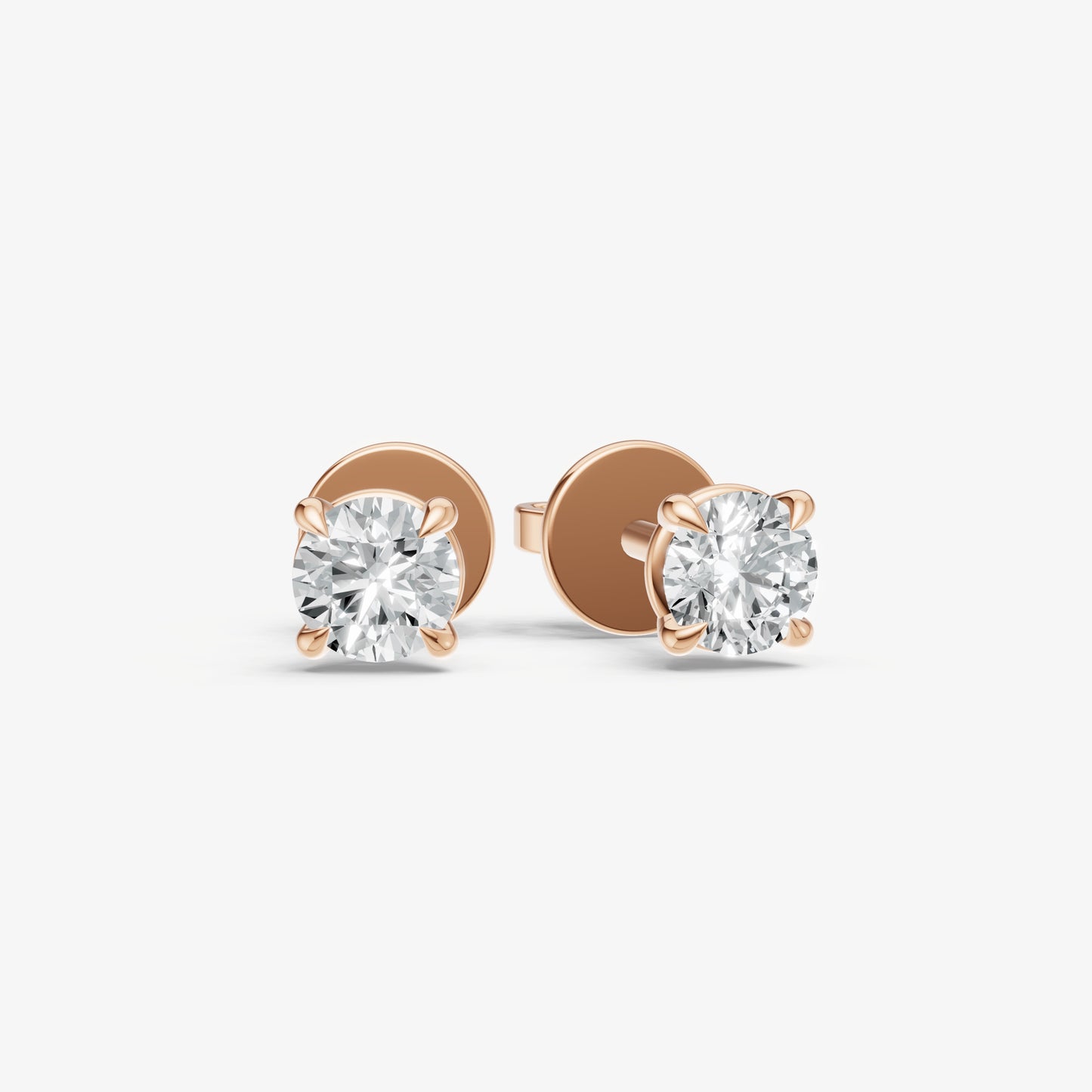 0.50ct Total Diamond Weight 4-Claw Diamond Stud Earrings