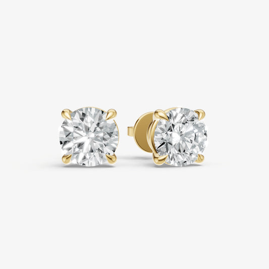 4.00ct Total Diamond Weight 4-Claw Diamond Stud Earrings