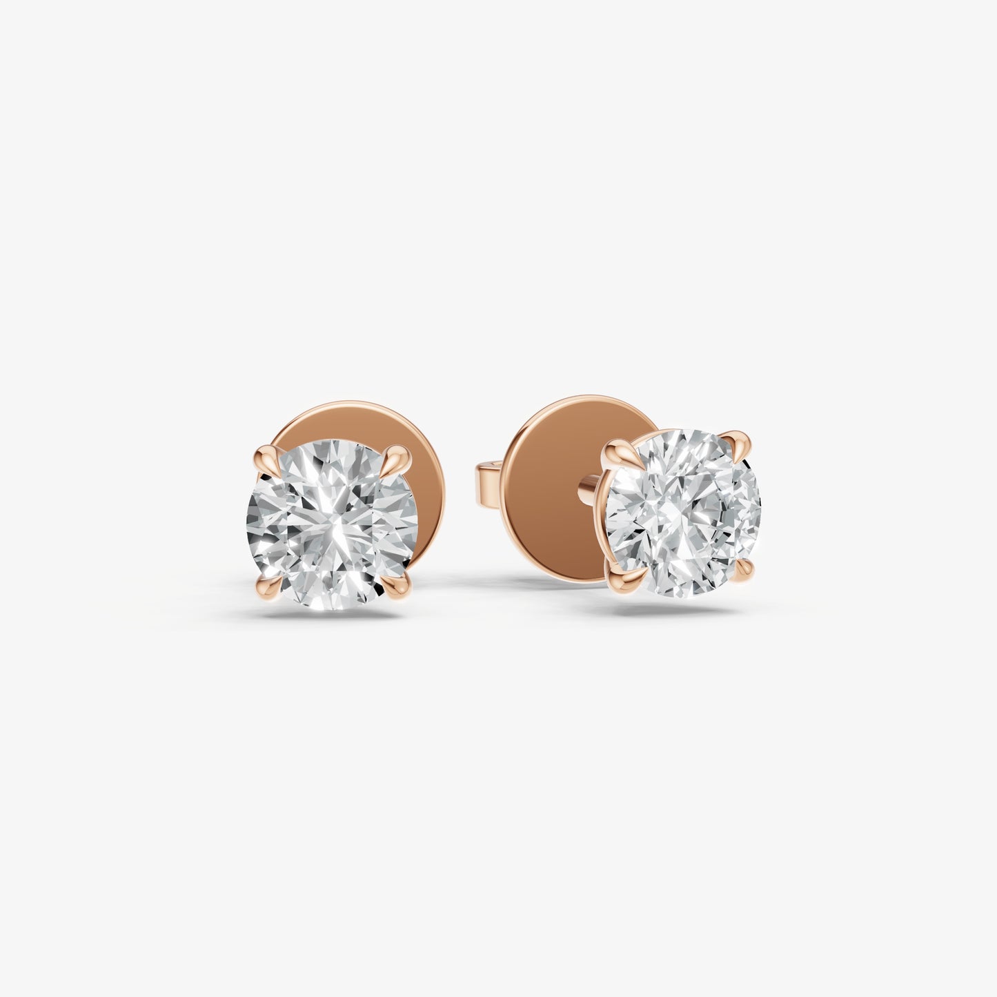 1.00ct Total Diamond Weight 4-Claw Diamond Stud Earrings