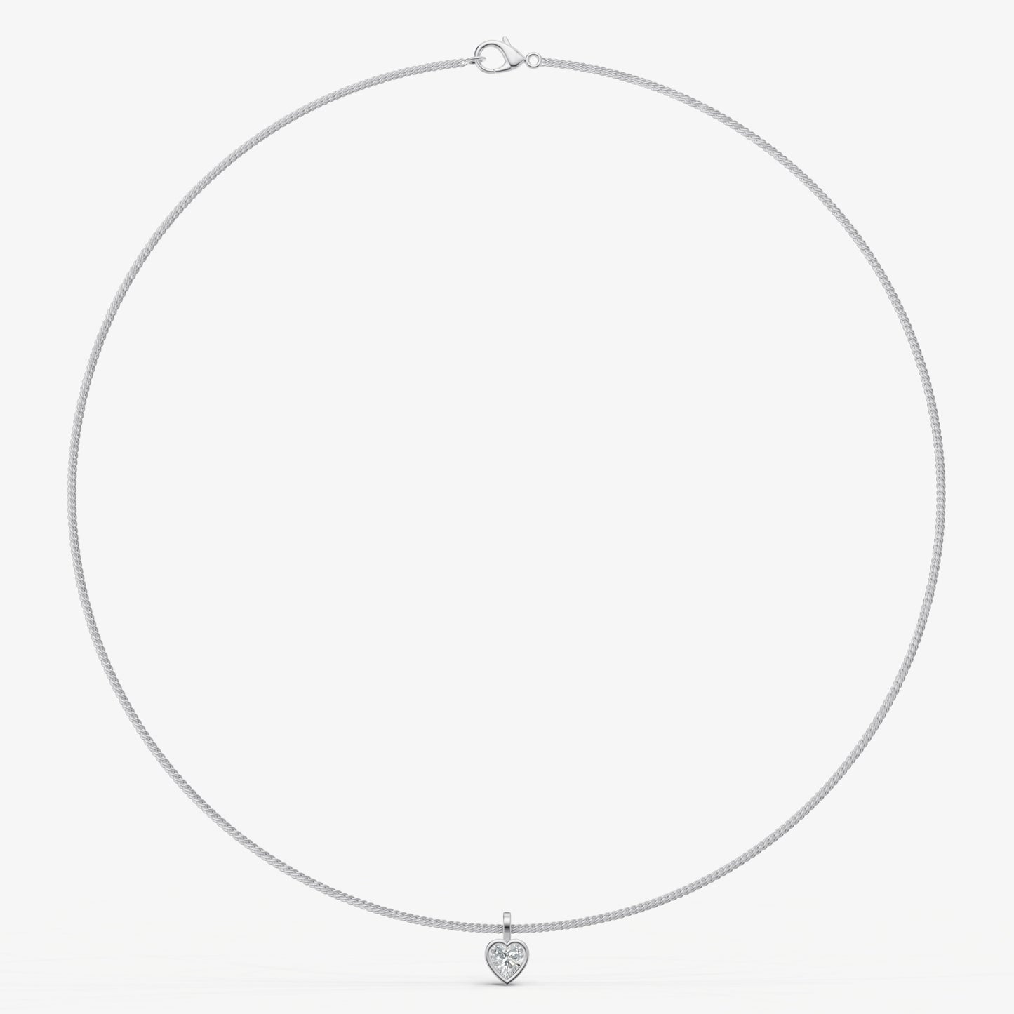 Heart 0.50ct Bezel Set Diamond Pendant Necklace