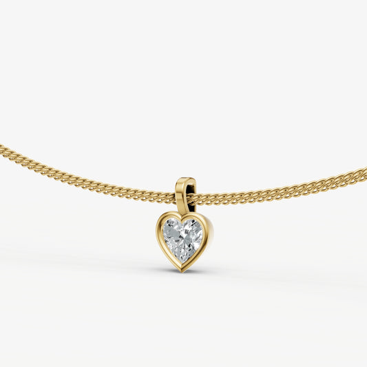 0.50ct Heart Bezel Set Diamond Pendant