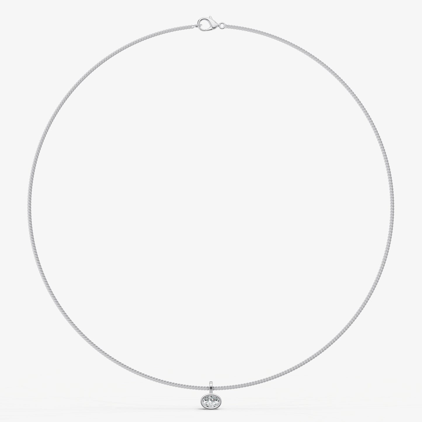 0.50ct Oval Bezel Set Diamond Pendant