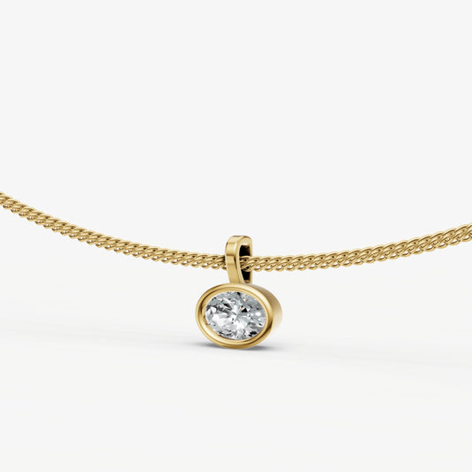 0.50ct Oval Bezel Set Diamond Pendant