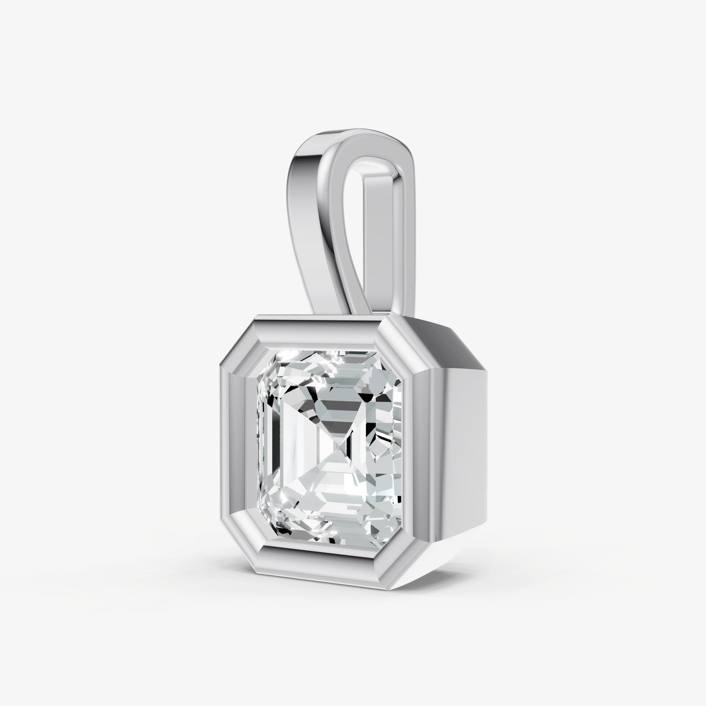 0.50ct Asscher Bezel Set Diamond Pendant