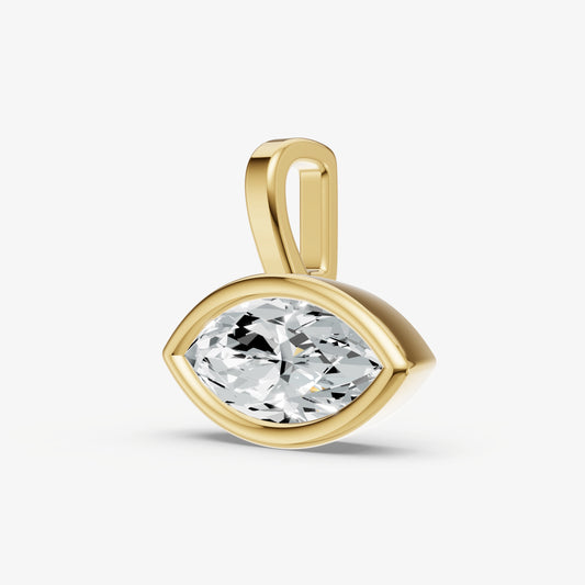 0.50ct Marquise Bezel Set Diamond Pendant