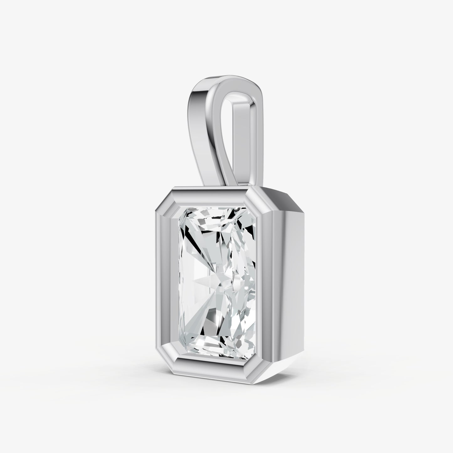 0.50ct Radiant Bezel Set Diamond Pendant