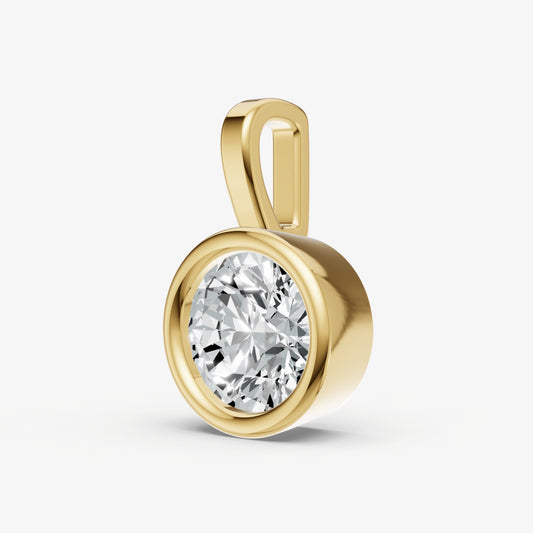 0.50ct Round Bezel Set Diamond Pendant