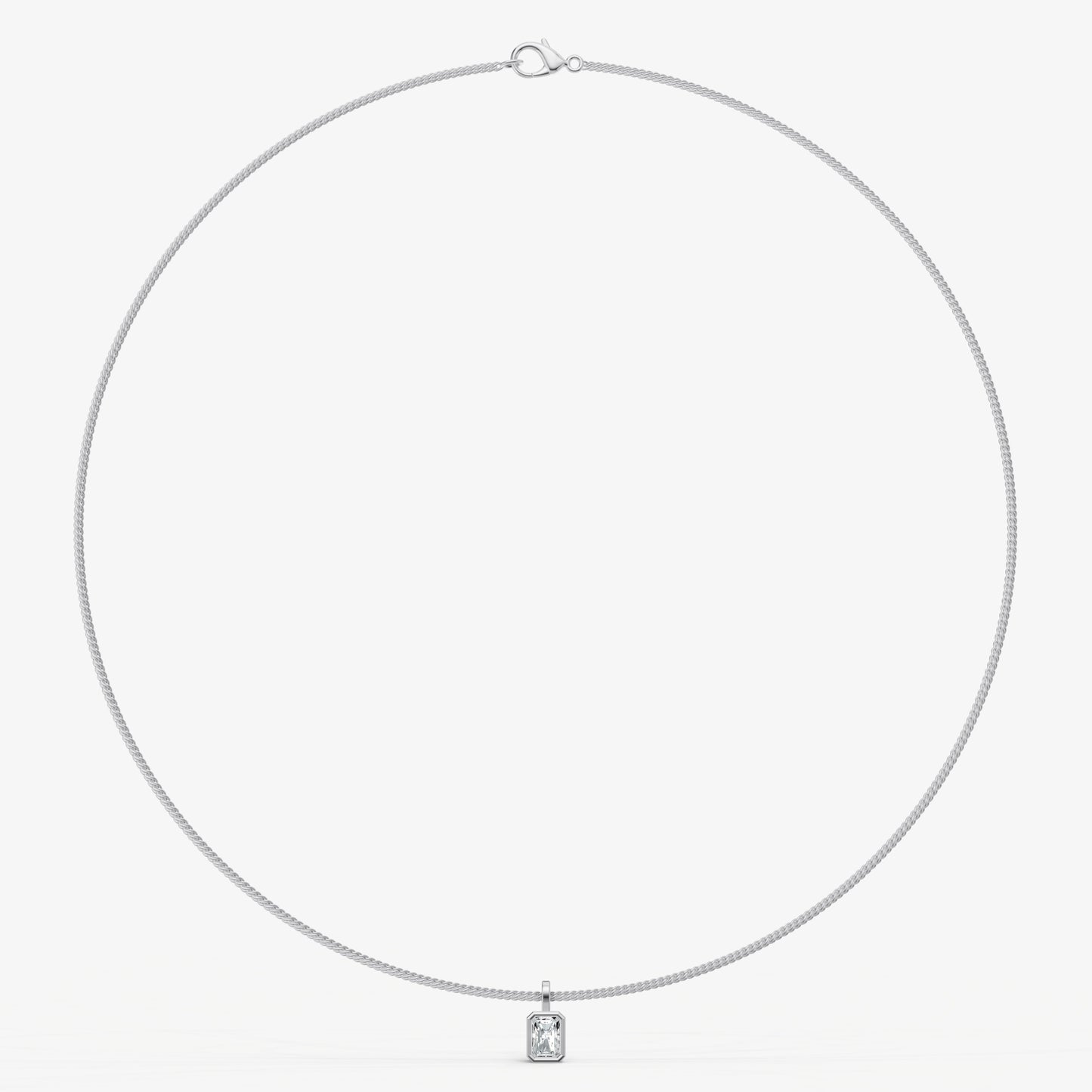 Radiant 0.50ct Bezel Set Diamond Pendant Necklace
