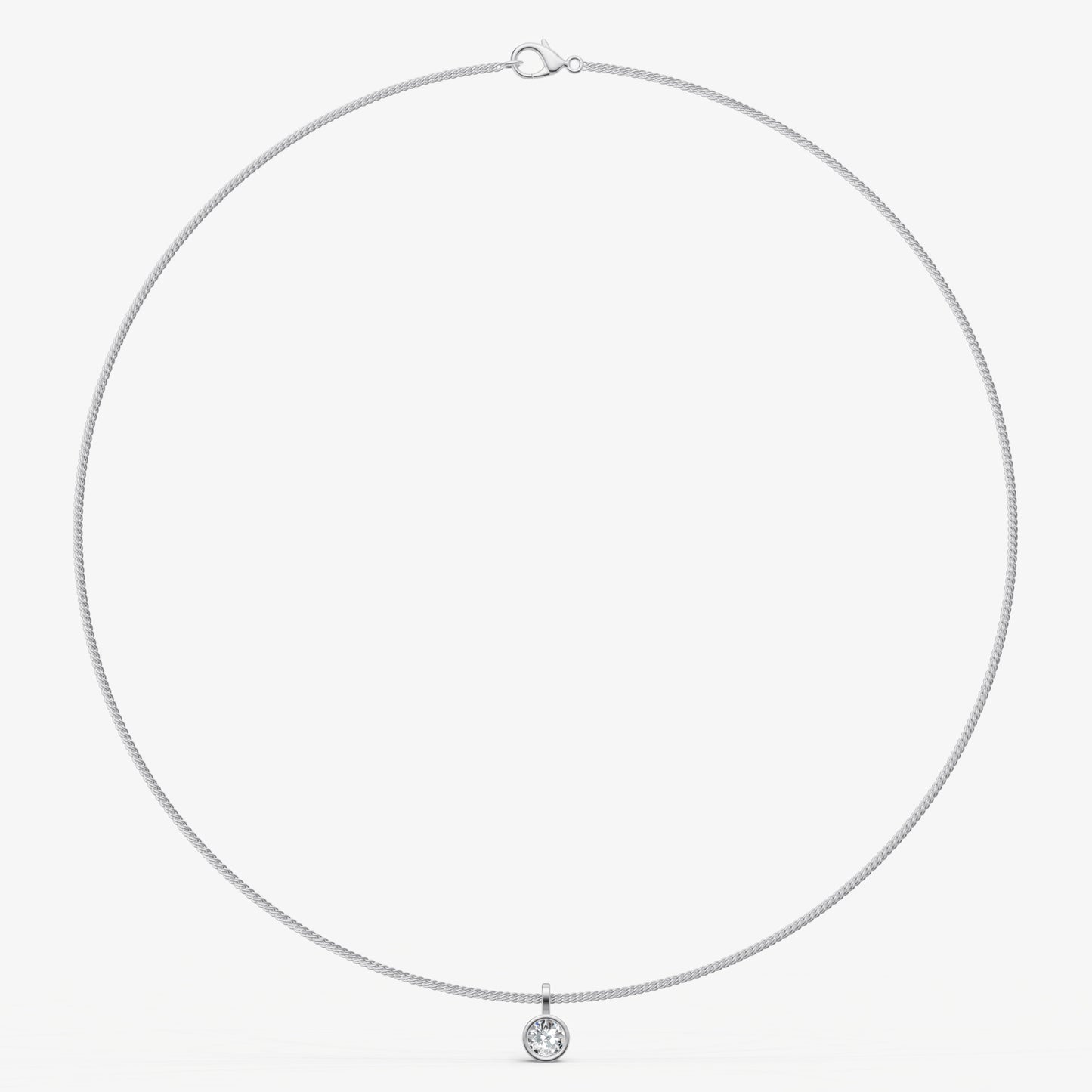 0.50ct Round Bezel Set Diamond Pendant