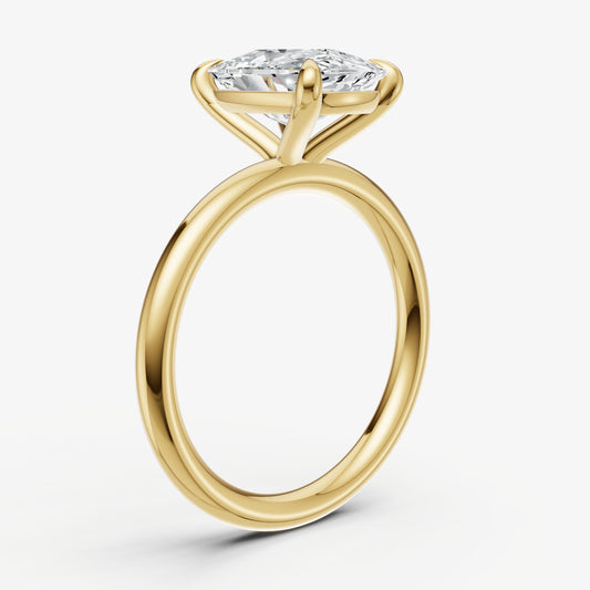 Elongated Cushion Cluster Diamond Engagement Ring