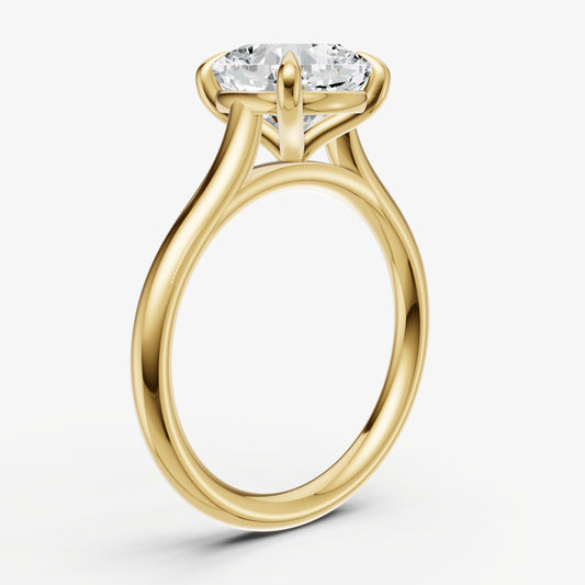 Cushion Cathedral Set Solitaire Engagement Ring