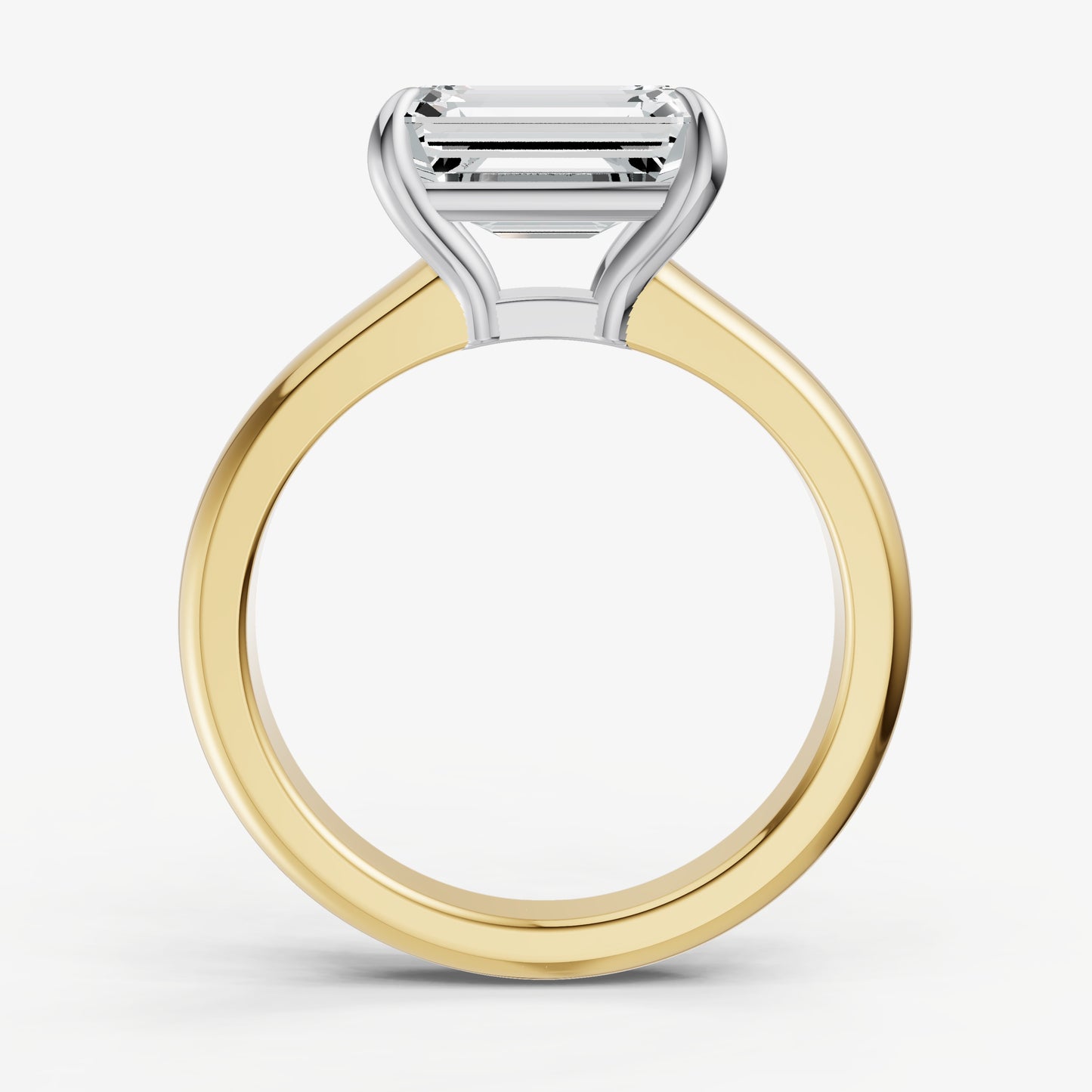 Emerald East-West Oval Diamond Solitaire Engagement Ring