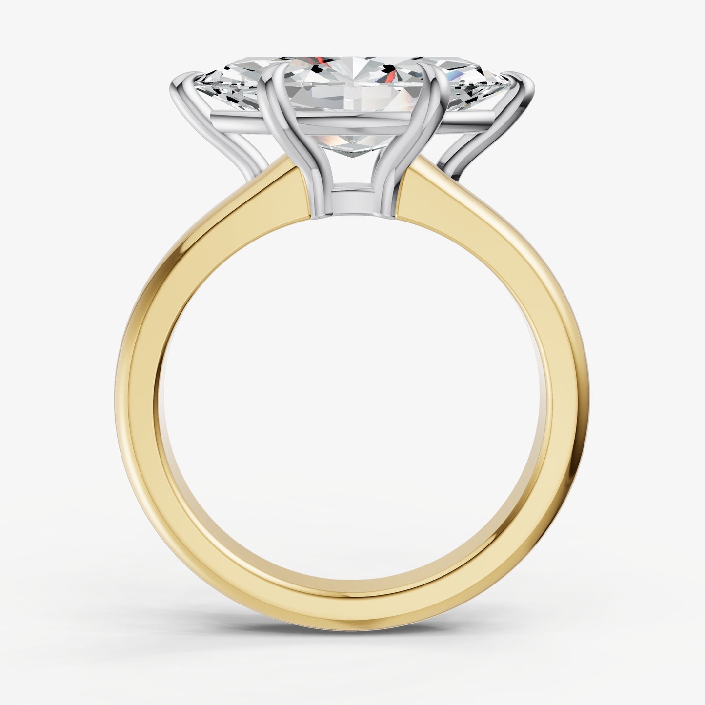 Marquise East-West Oval Diamond Solitaire Engagement Ring