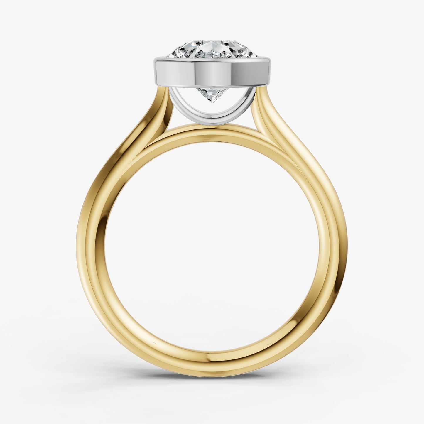 Pear Bezel Set Cathedral Set Engagement Ring