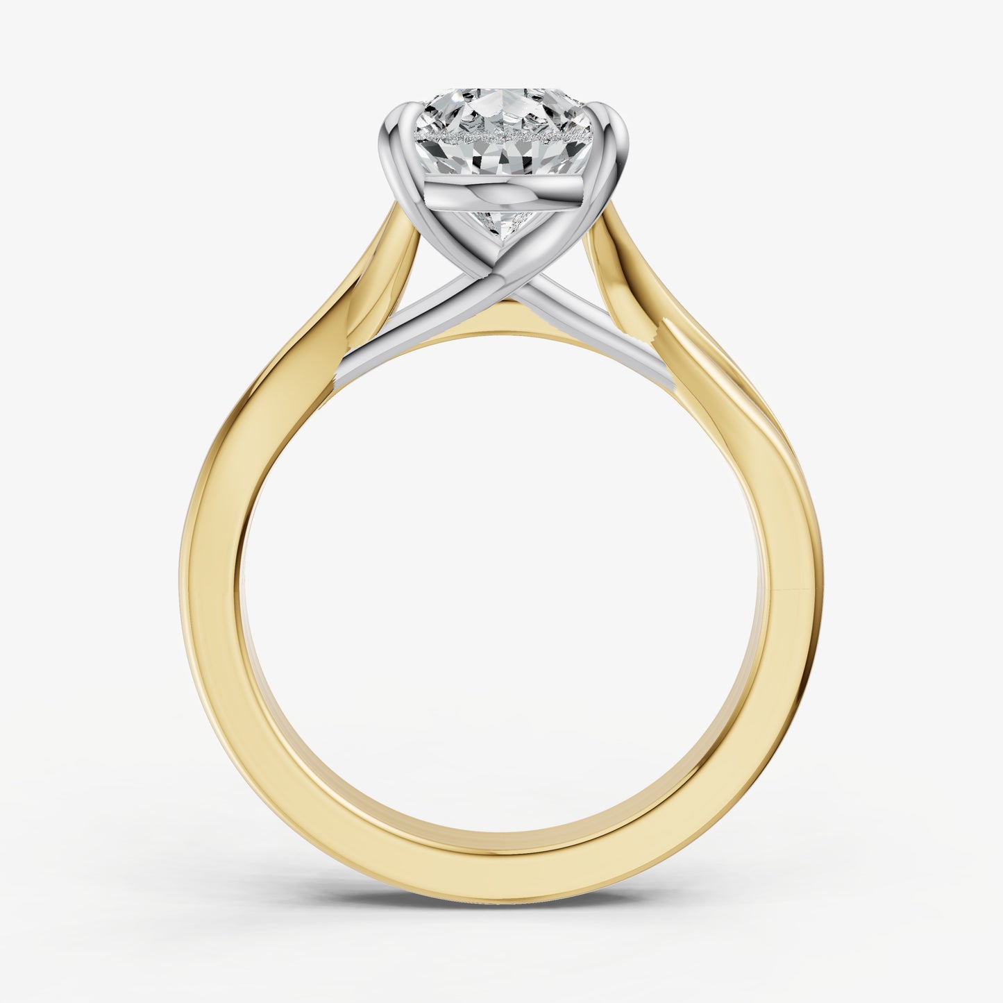 Pear Twist Band Solitaire Engagement Ring