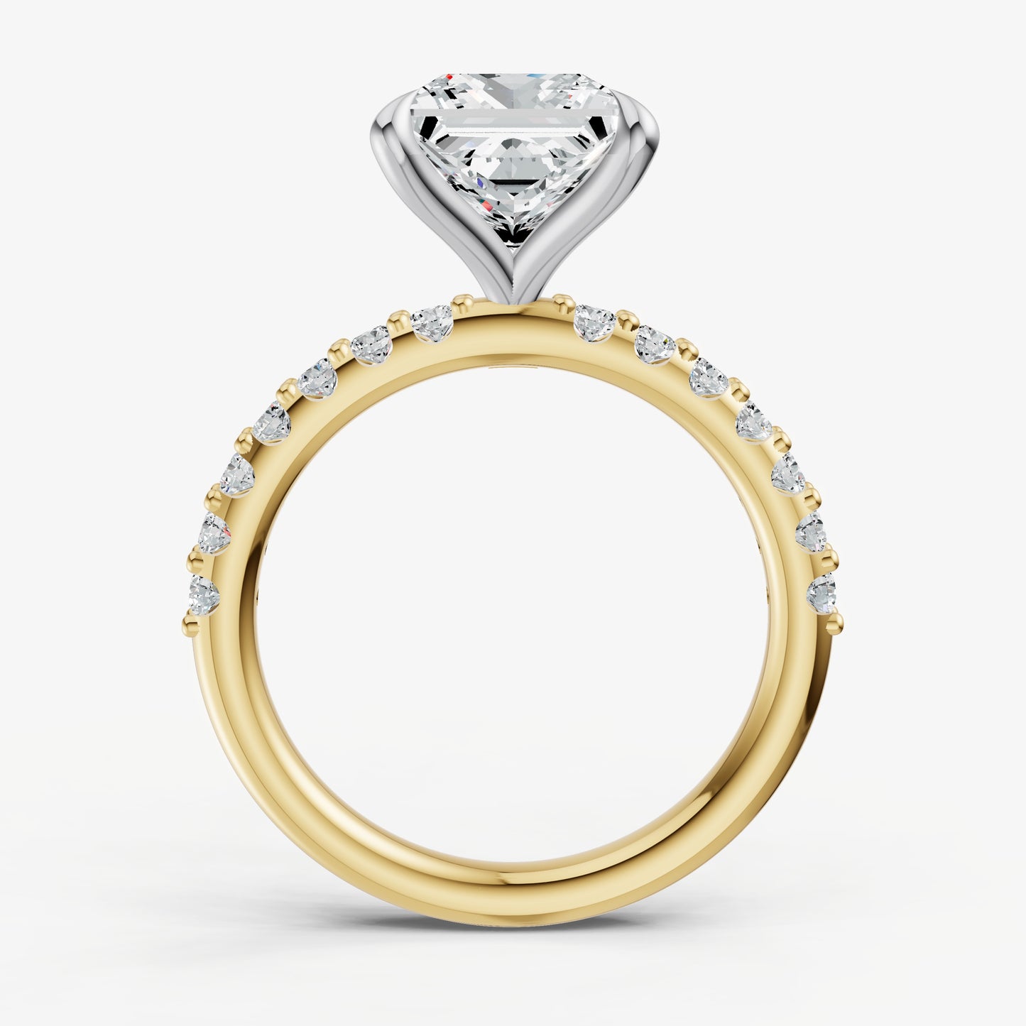 Princess 6 Claw Diamond Band Engagement Ring
