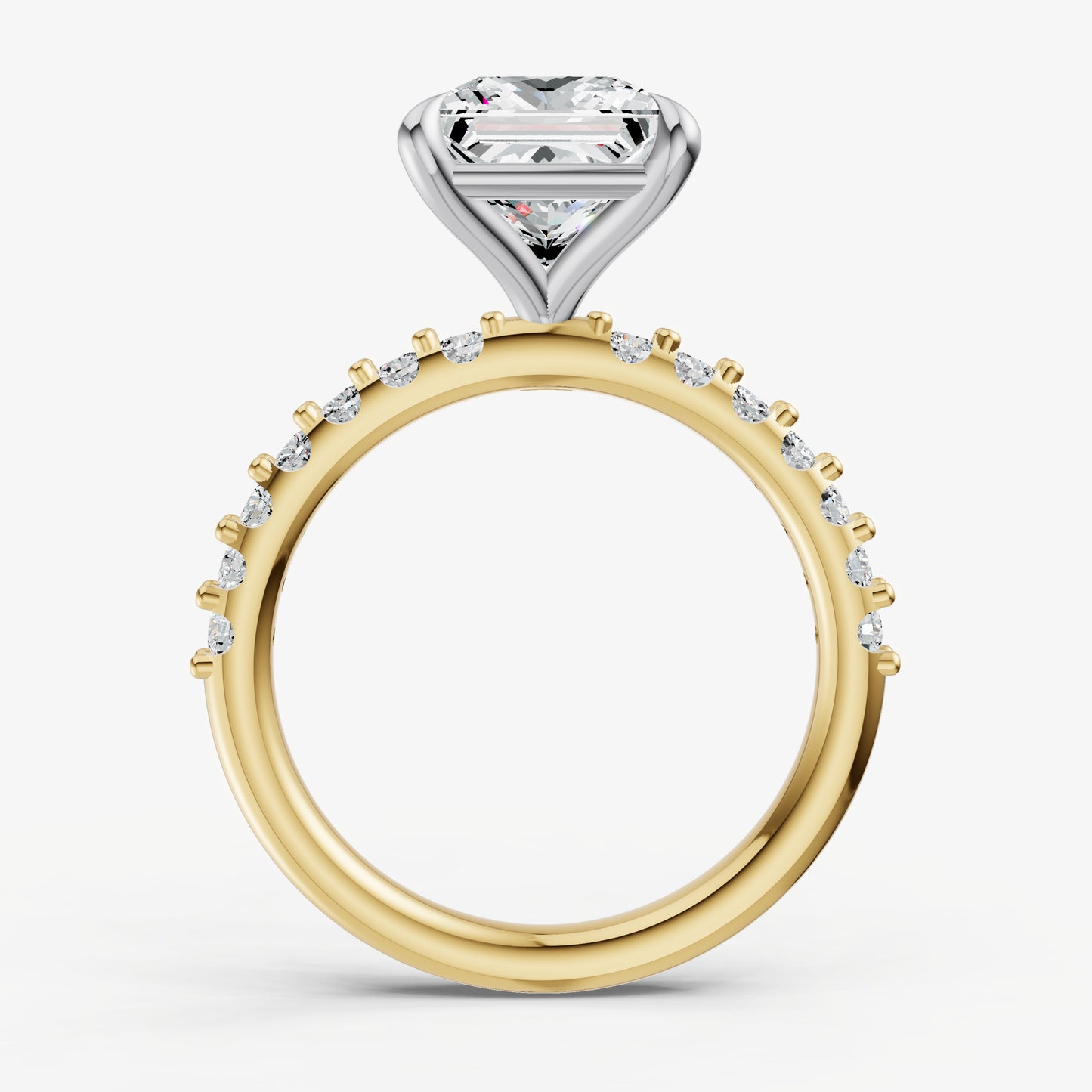 Princess 6 Claw Diamond Band Engagement Ring