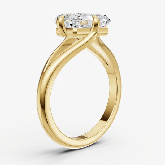 Emerald Split Band Engagement Ring