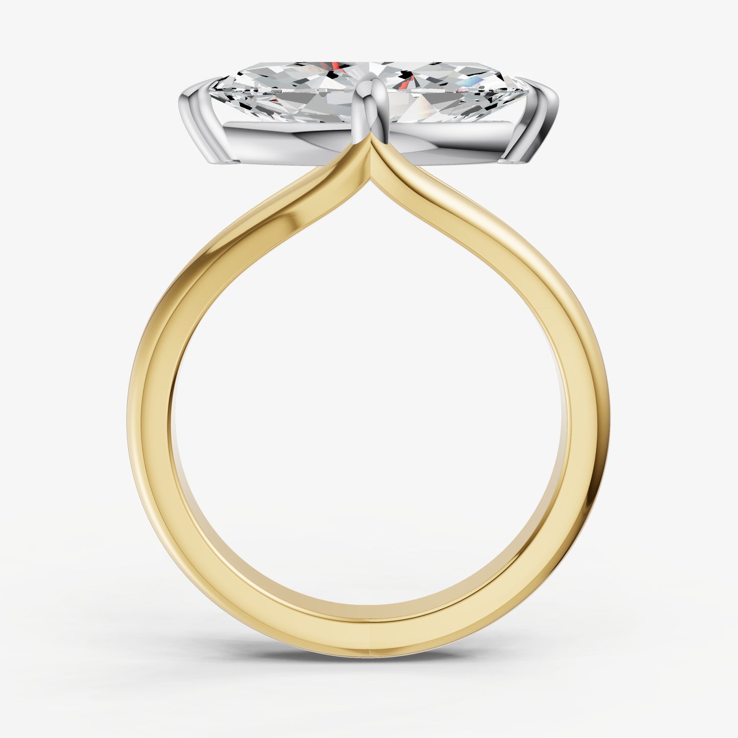 Marquise Split Band Engagement Ring