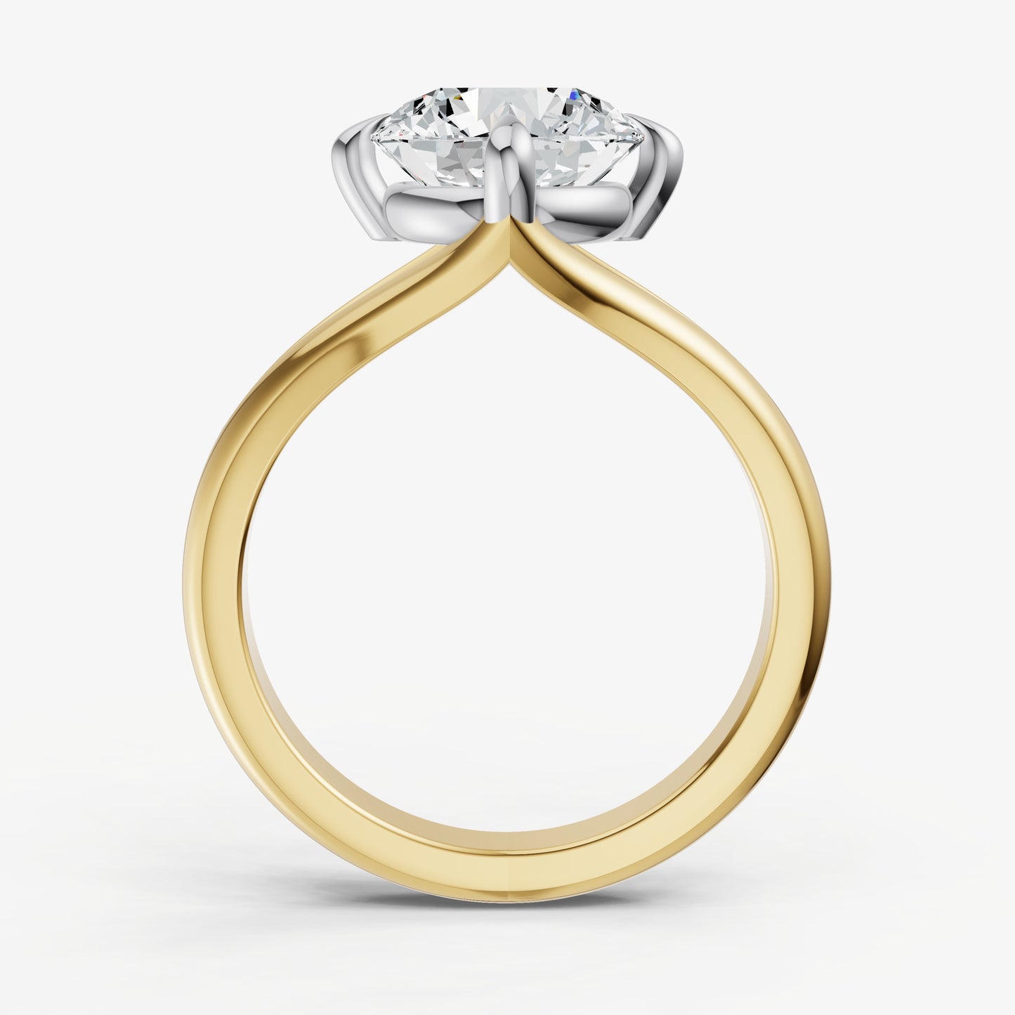 Round Split Band Engagement Ring
