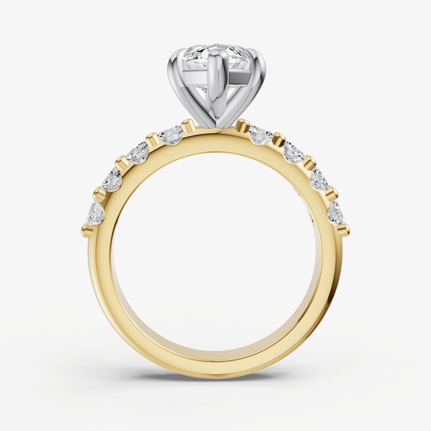 Marquise Solitaire Engagement Ring with Statement Diamond Band