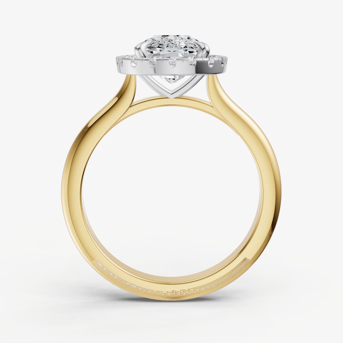 Old Miner Solitaire Engagement Ring with Fine Halo Diamond Band