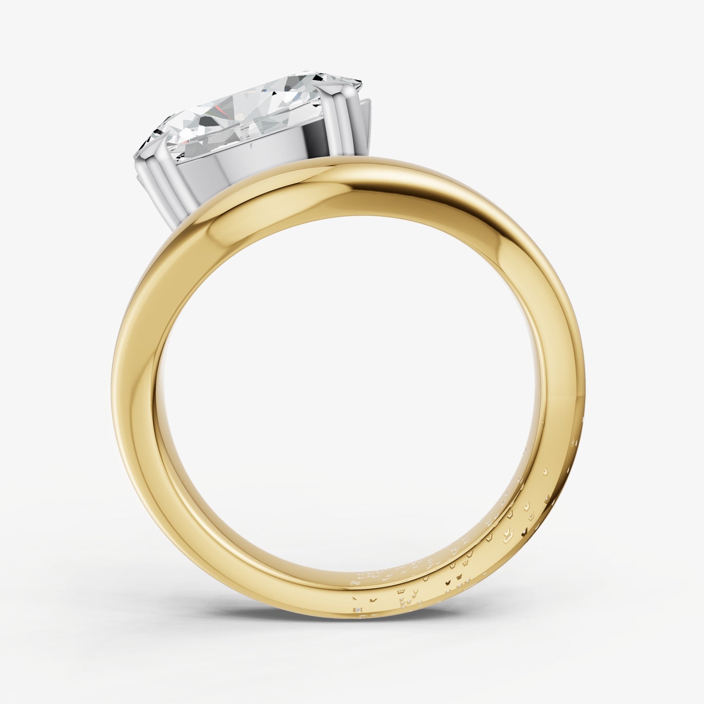 Oval Curved Band Solitaire Engagement Ring