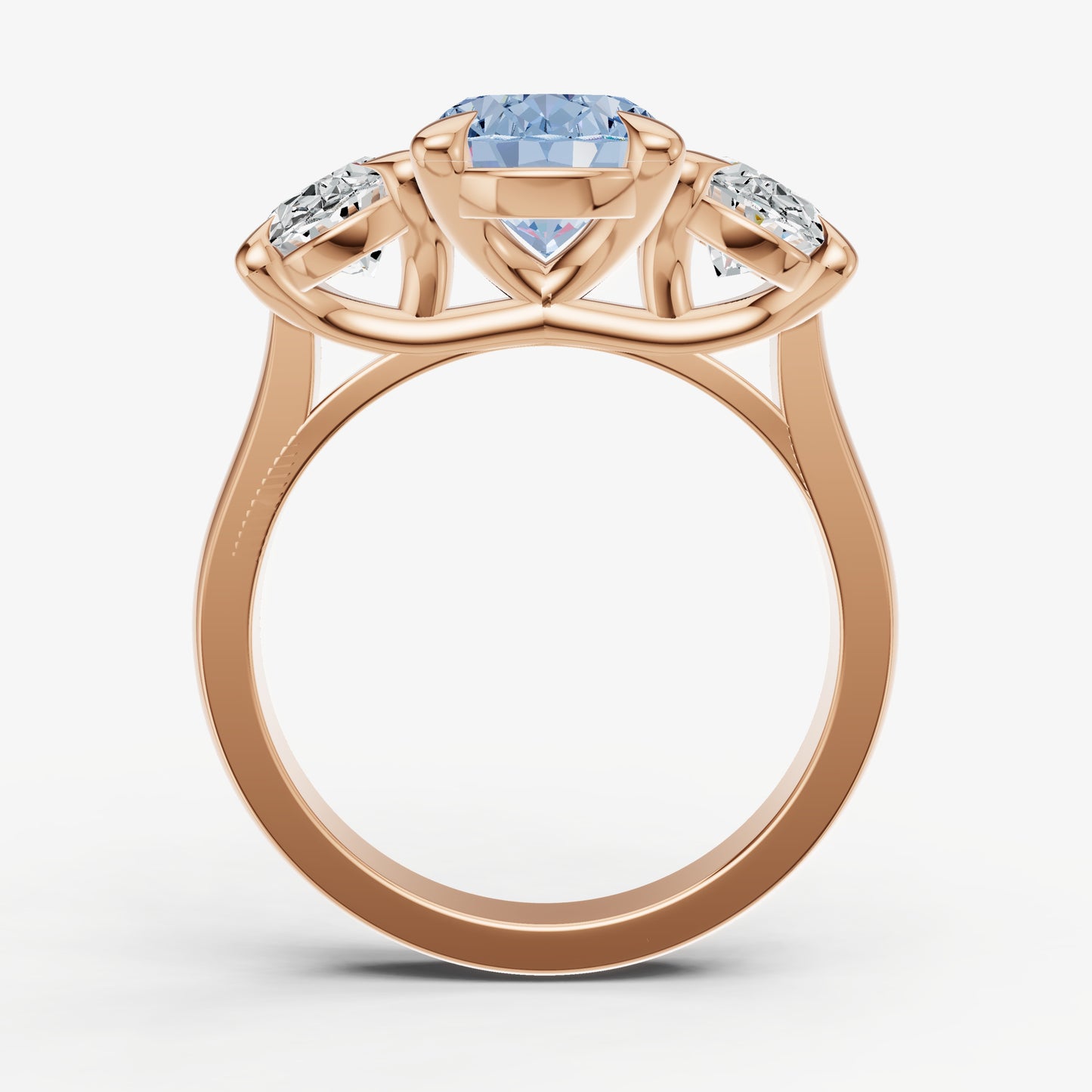 Aquamarine Oval Trellis Gemstone Engagement Ring