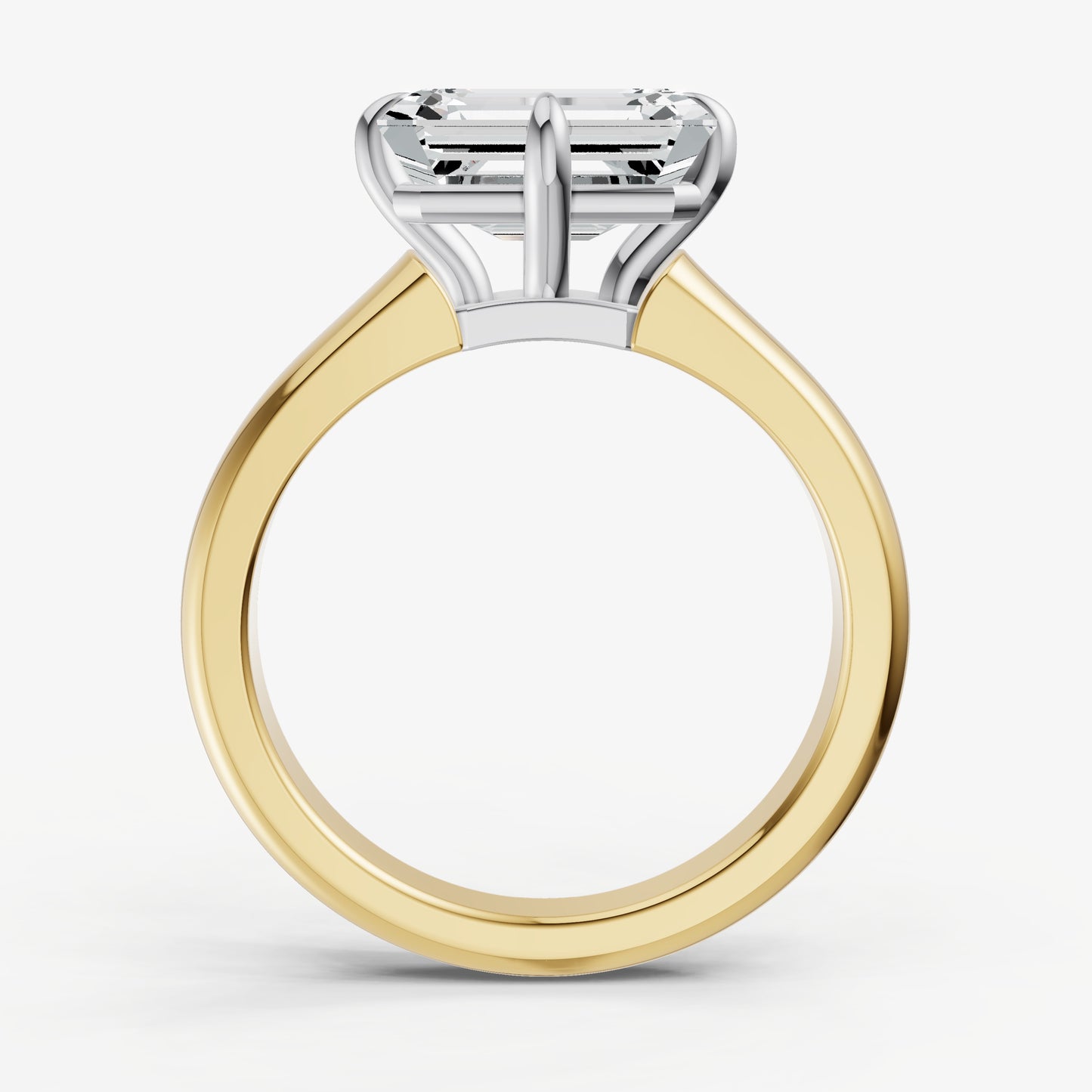 Emerald East-West Oval Compassss Set Engagement Ring