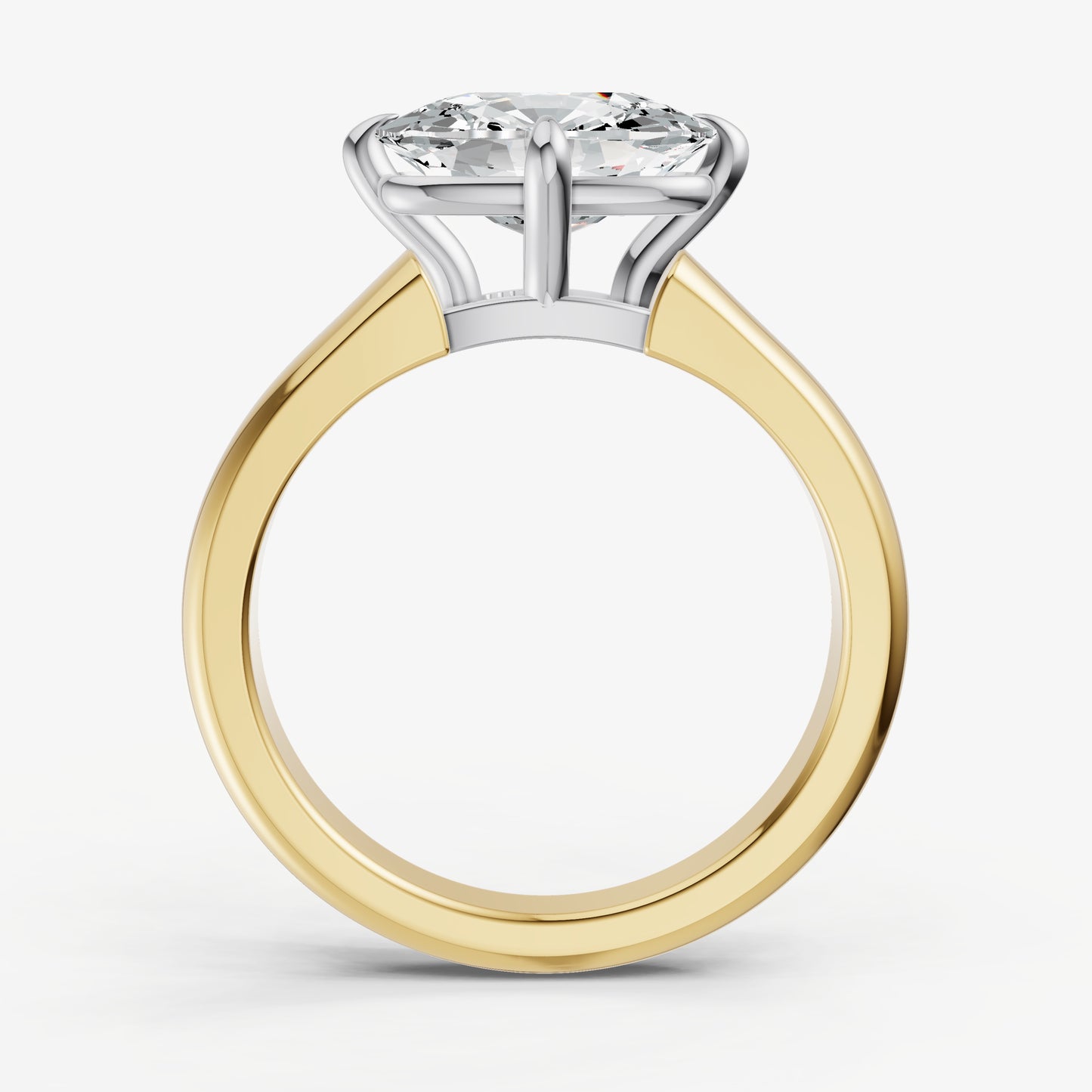 Old Miner East-West Oval Compassss Set Engagement Ring