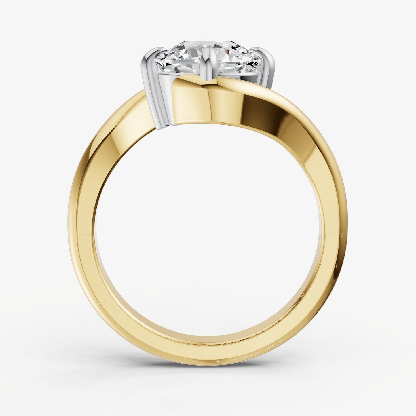 Cushion Bypass Oval Engagement Ring
