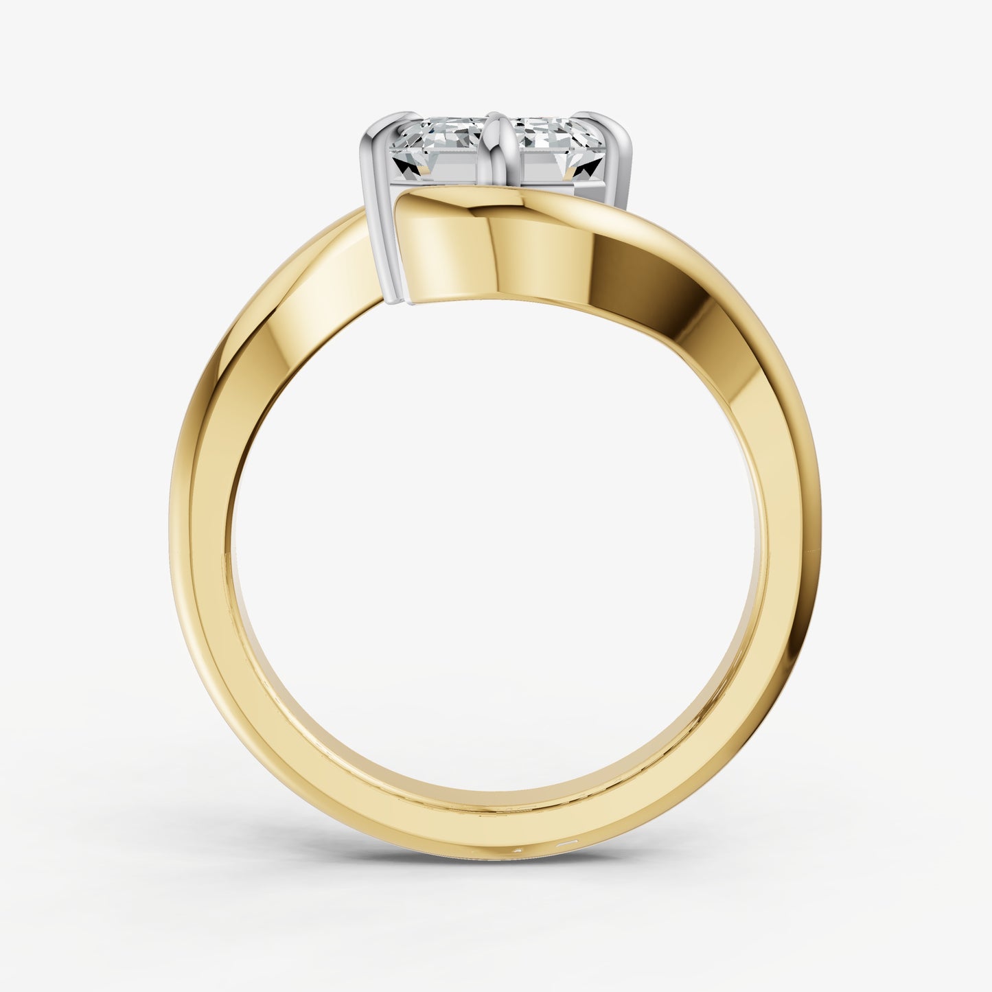 Emerald Bypass Oval Engagement Ring