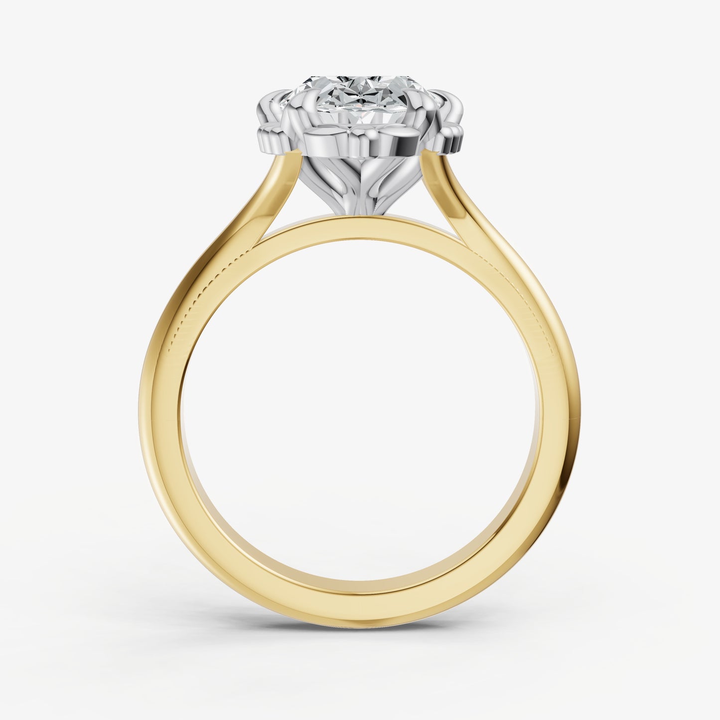 Oval Filigree Halo Engagement Ring