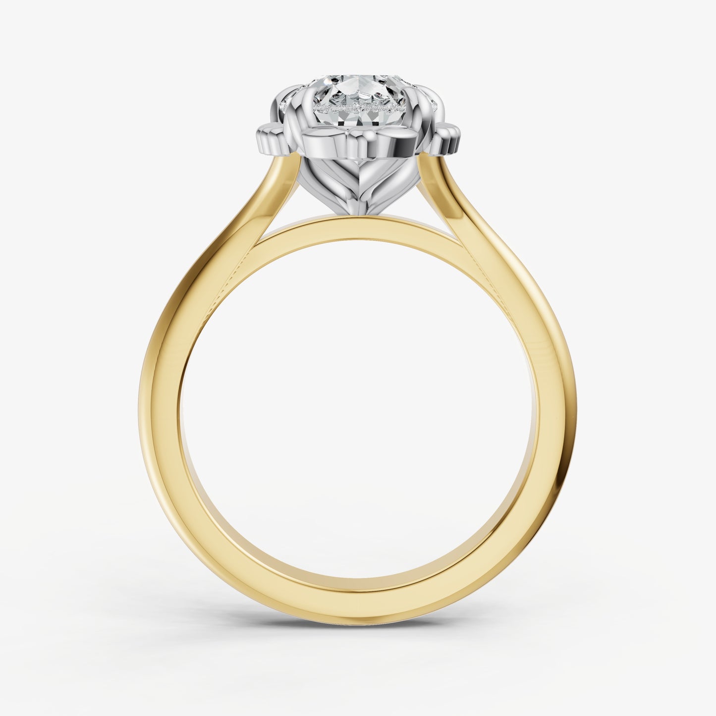 Pear Filigree Halo Engagement Ring