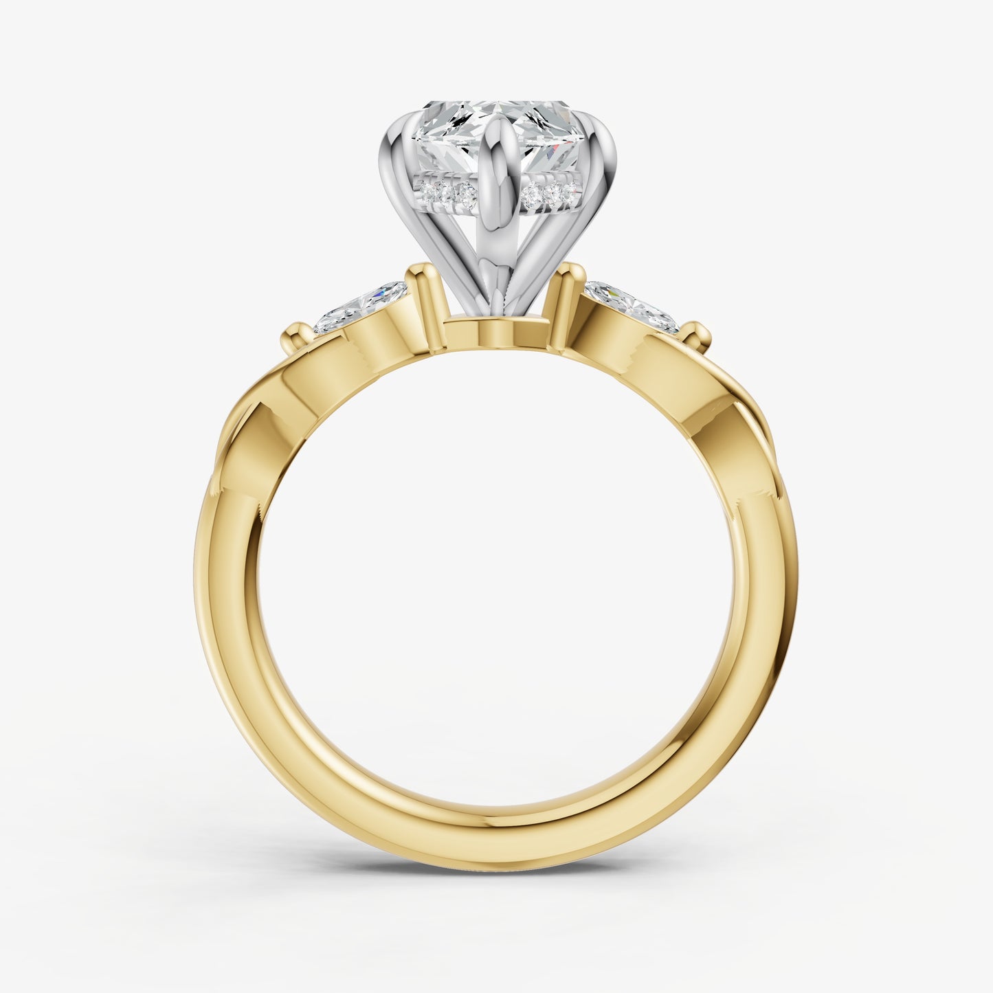 Marquise Engagement Ring with Marquise Accent Diamonds