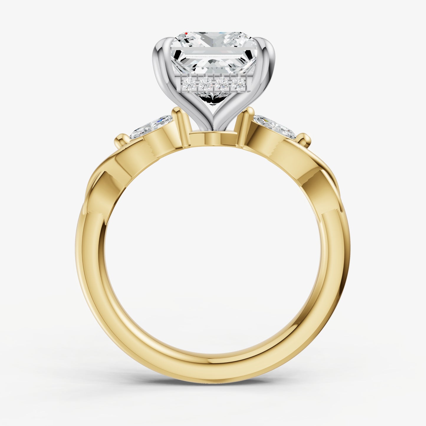 Princess Engagement Ring with Marquise Accent Diamonds